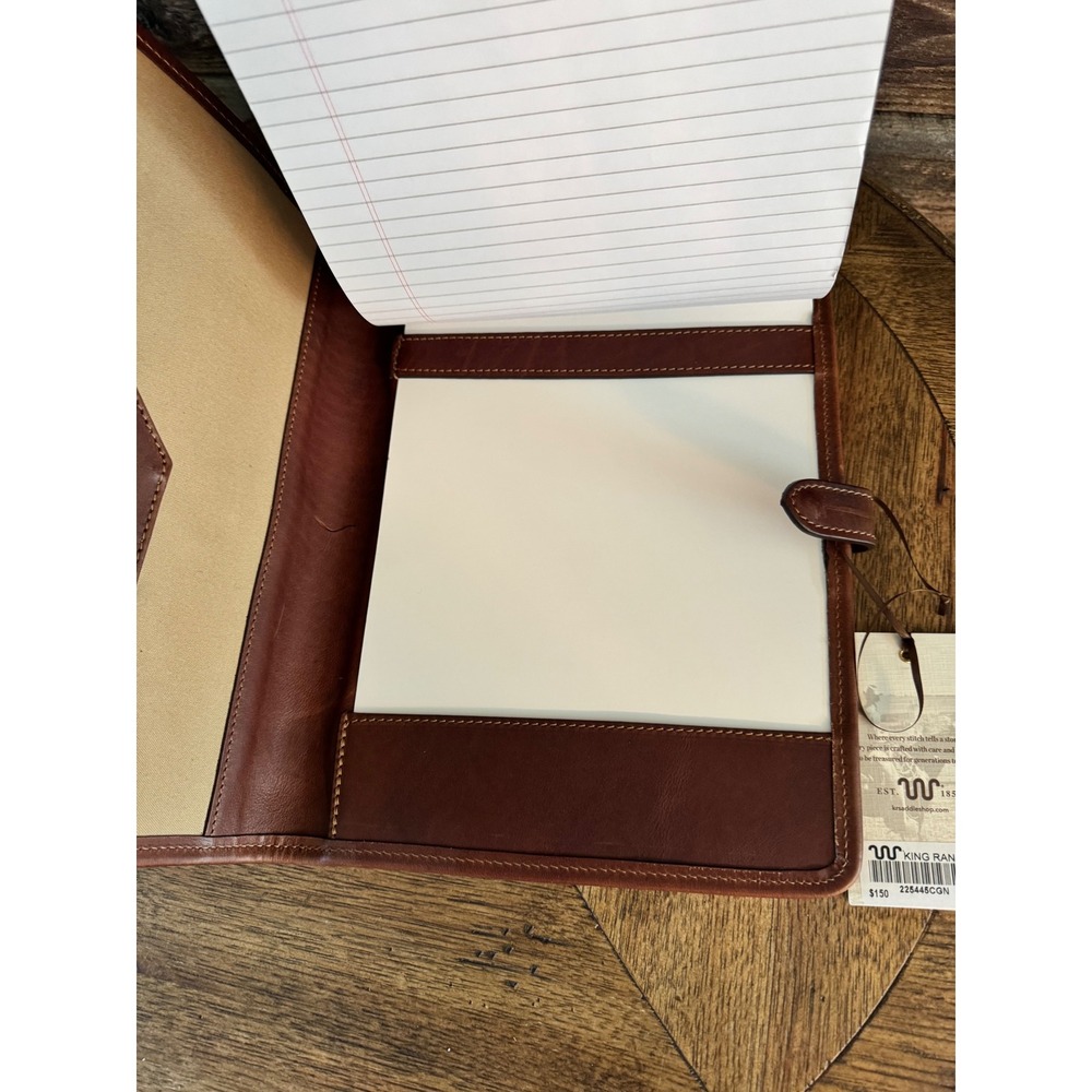 King Ranch Leather Notepad Portfolio Cognac Brown Running W 225445CGN NWT - Picture 4 of 8